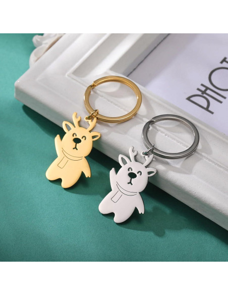 Llavero Muñeco de Nieve y Reno AMAXER en Acero Inoxidable Llavero Muñeco de Nieve y Reno AMAXER en Acero Inoxidable