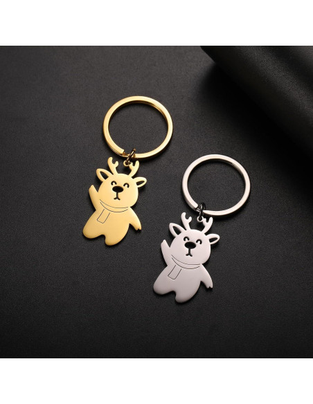 Llavero Muñeco de Nieve y Reno AMAXER en Acero Inoxidable Llavero Muñeco de Nieve y Reno AMAXER en Acero Inoxidable