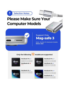 Cable Magnético USB-C 140W LISEN 2.01m para MacBook 2