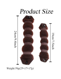 Set 3 Donuts de Pelo Mágico Happyupcity Marrón 24cm y 19cm 2