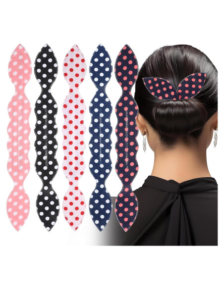 5 Piezas Fabricante de Moño Deft con Diseño Oreja de Conejo