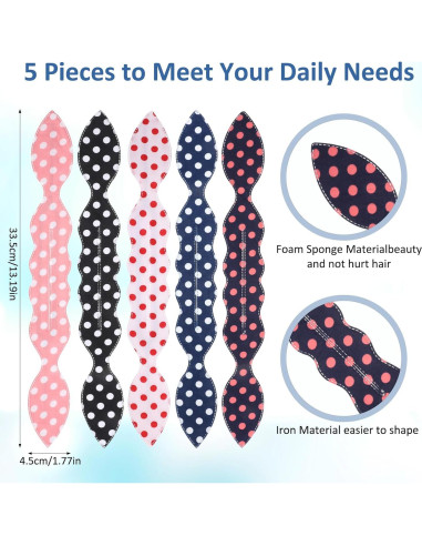 5 Piezas Fabricante de Moño Deft con Diseño Oreja de Conejo