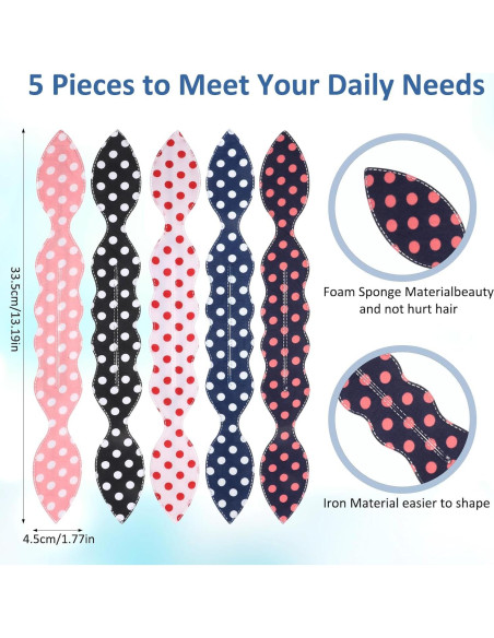 5 Piezas Fabricante de Moño Deft con Diseño Oreja de Conejo