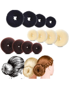 Estilistas de Donut de Moño DAISHAN 4-Pack Espuma Mágica 2