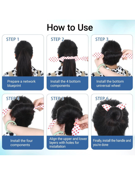 5 Piezas Fabricante de Moño Deft con Diseño Oreja de Conejo