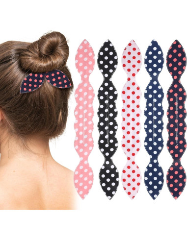 5 Piezas Fabricante de Moño Deft con Diseño Oreja de Conejo