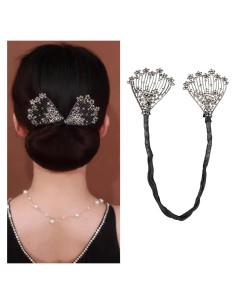 Creador de Moño Elegante Luzen con Rhinestones 38cm Negro