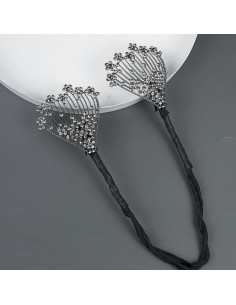 Creador de Moño Elegante Luzen con Rhinestones 38cm Negro 2