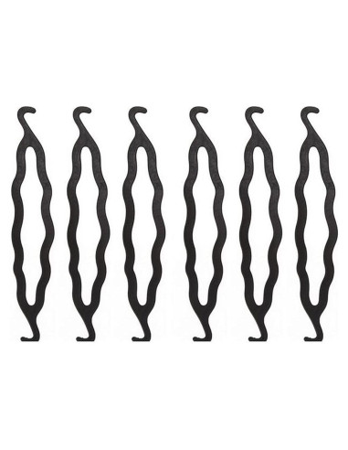 6 Piezas Fabricantes de Moño de Pelo XINGZI Resina Negra
