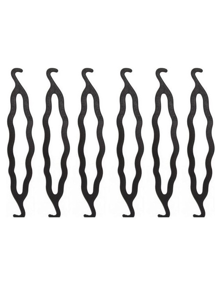 6 Piezas Fabricantes de Moño de Pelo XINGZI Resina Negra