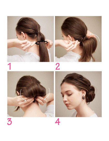 6 Piezas Fabricantes de Moño de Pelo XINGZI Resina Negra