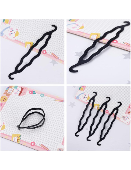 6 Piezas Fabricantes de Moño de Pelo XINGZI Resina Negra