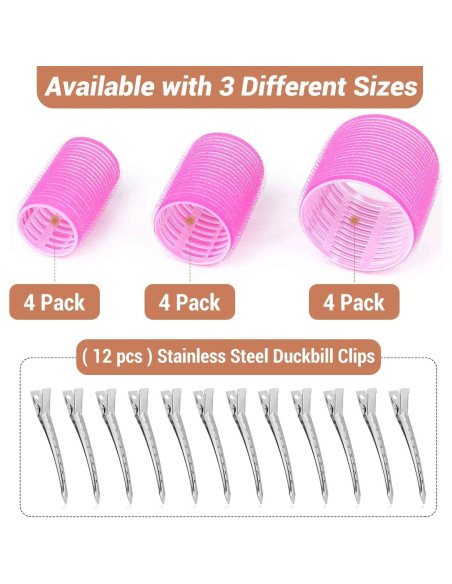 Juego de Rulos Autoadhesivos Shynek - 24 Piezas con Clips