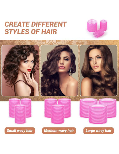 Juego de Rulos Autoadhesivos Shynek - 24 Piezas con Clips