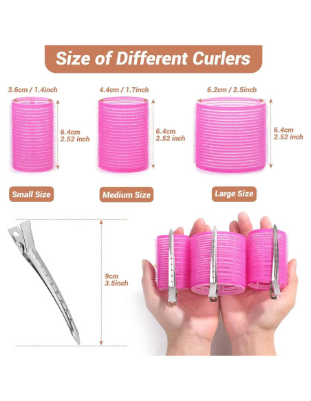 Juego de Rulos Autoadhesivos Shynek - 24 Piezas con Clips