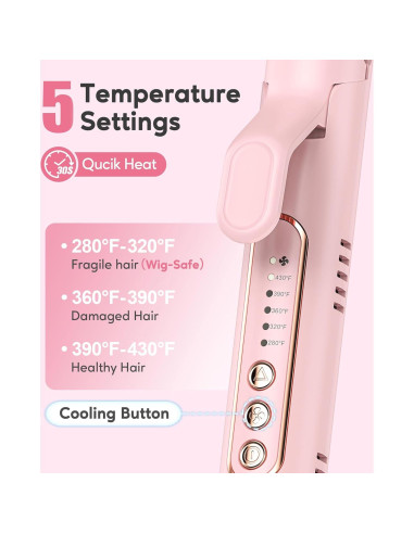 Plancha de Rizar 2 en 1 Farery Chill Soft-Air Rosa 33cm