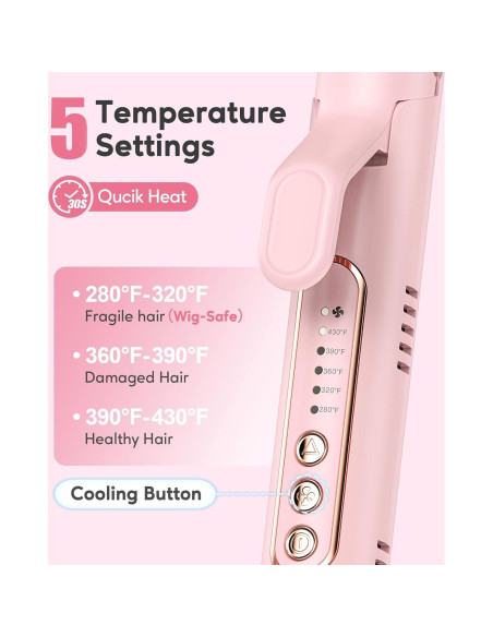 Plancha de Rizar 2 en 1 Farery Chill Soft-Air Rosa 33cm Plancha de Rizar 2 en 1 Farery Chill Soft-Air Rosa 33cm