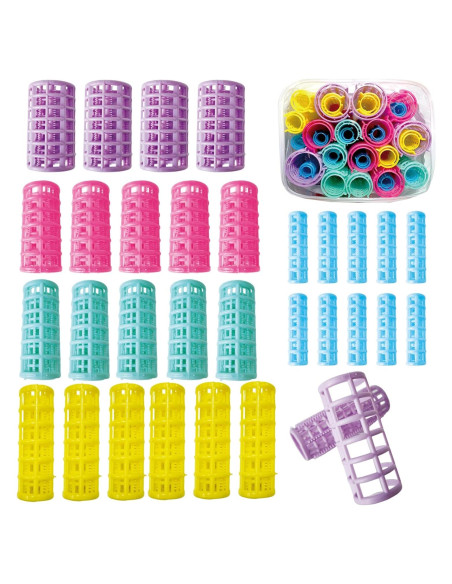 30 Rulos de Plástico Ulifebetter para Cabello Sin Calor - 5 Tamaños