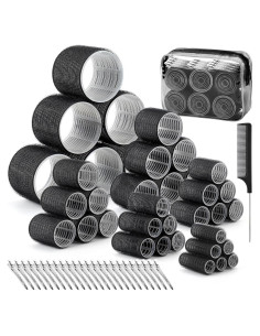 Rulos Autoadhesivos Tetutor 62 Piezas 6 Tamaños para Cabello