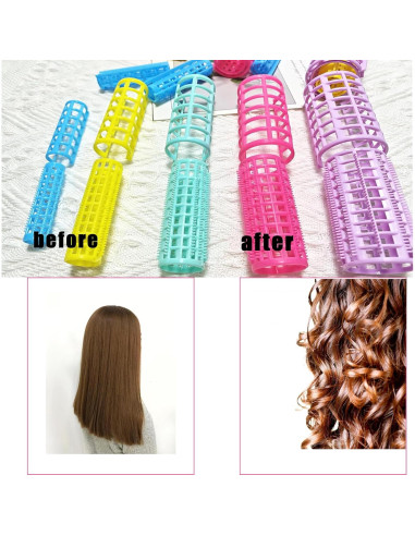 30 Rulos de Plástico Ulifebetter para Cabello Sin Calor - 5 Tamaños