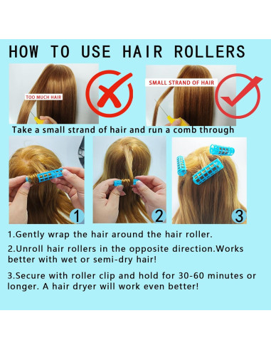 30 Rulos de Plástico Ulifebetter para Cabello Sin Calor - 5 Tamaños