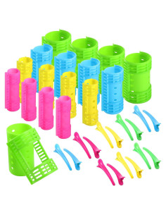 Juego de 65 Rulos Magnéticos Plástico WILLBOND 4 Tamaños