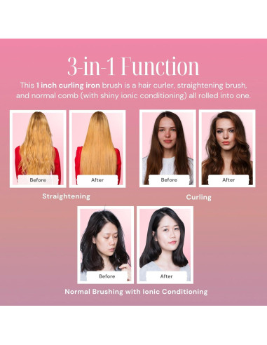 Cepillo Calentado Alure KL-021 3 en 1 para Rizar y Alisar