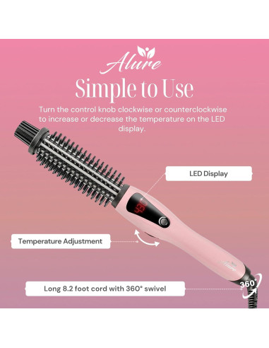 Cepillo Calentado Alure KL-021 3 en 1 para Rizar y Alisar