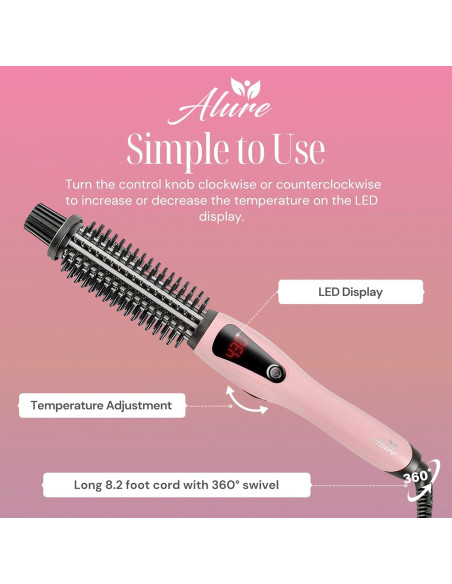 Cepillo Calentado Alure KL-021 3 en 1 para Rizar y Alisar