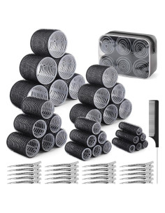 Juego de 60 Rulos para Cabello BELICOO con 28 Clips Metálicos