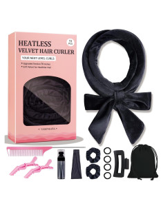 Diadema rizadora sin calor Yampahpa 70" (177.8 cm) negra