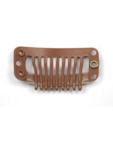 20 Clips de Metal para Extensiones de Cabello JFFX 32mm Marrón Claro