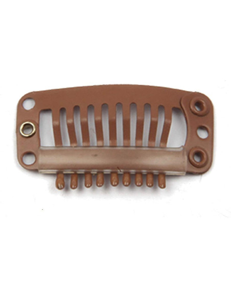 20 Clips de Metal para Extensiones de Cabello JFFX 32mm Marrón Claro