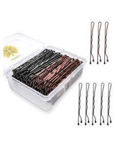 100 Pasadores de Pelo KANPRINCESS Negros y Marrones 2.4"