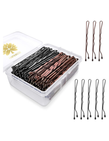 100 Pasadores de Pelo KANPRINCESS Negros y Marrones 2.4"