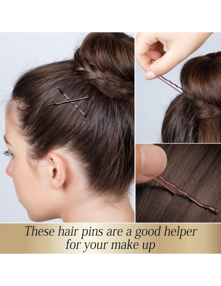 100 Pasadores de Pelo KANPRINCESS Negros y Marrones 2.4"