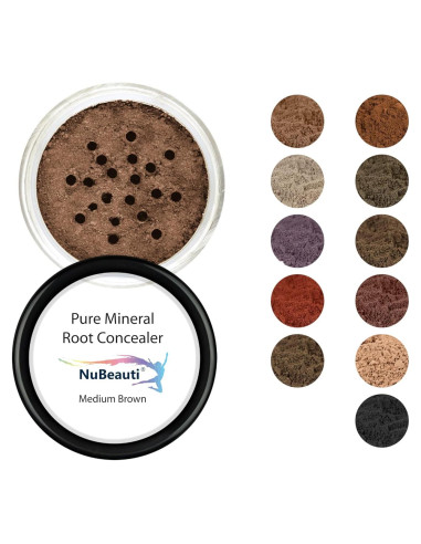 Polvo Retoque Raíces NuBeauti 18g - Marrón Medio, Natural