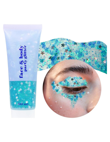 Gel de Brillo Corporal DAGEDA 48.2g Azul Lago - Holográfico