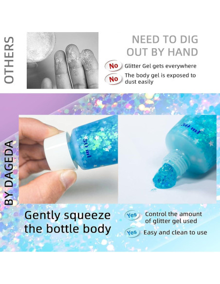 Gel de Brillo Corporal DAGEDA 48.2g Azul Lago - Holográfico