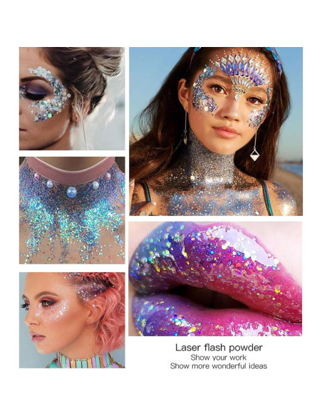 Gel de Brillo Corporal DAGEDA 48.2g Azul Lago - Holográfico