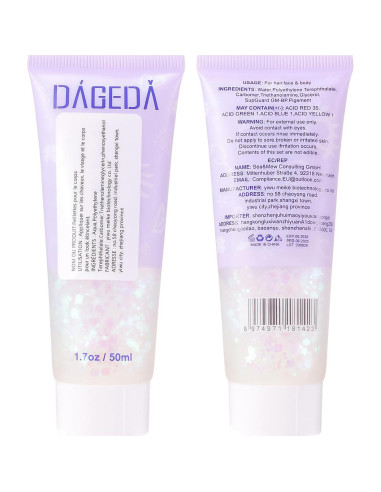 Gel de Brillo Corporal DAGEDA 48.2g Azul Lago - Holográfico