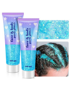 Gel de Brillo Corporal Linwulte 120ml Azul Claro Holográfico