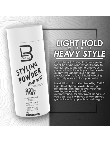 Polvo de Estilo L3 para Hombres 30g - Texturizante Mate Natural