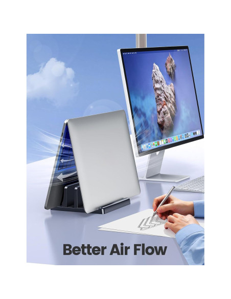 Soporte Vertical para Laptop Vaydeer Ajustable 4 en 1 Negro