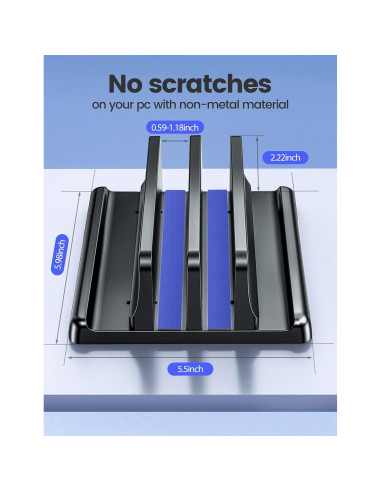 Soporte Vertical para Laptop Vaydeer Ajustable 4 en 1 Negro