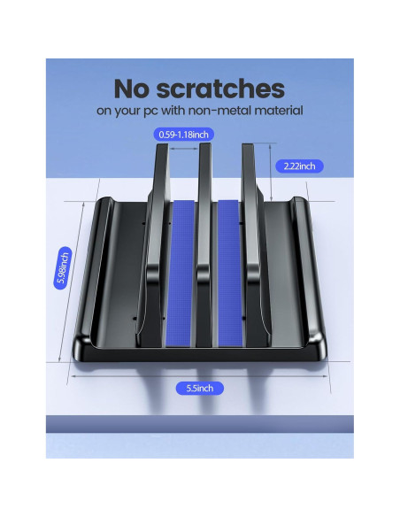 Soporte Vertical para Laptop Vaydeer Ajustable 4 en 1 Negro