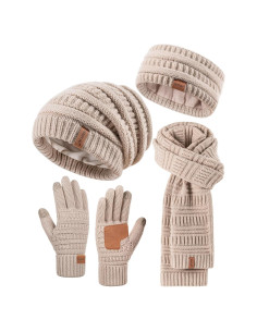 Conjunto de Invierno SENPUKI para Mujeres - Gorro, Bufanda, Guantes y Diadema
