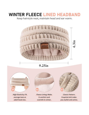 Conjunto de Invierno SENPUKI para Mujeres - Gorro, Bufanda, Guantes y Diadema