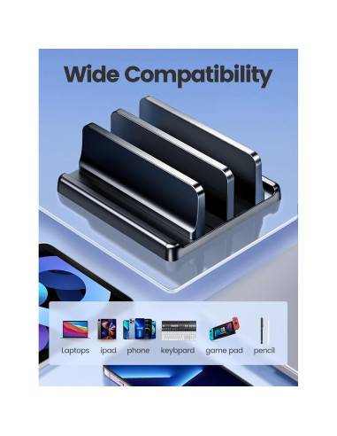 Soporte Vertical para Laptop Vaydeer Ajustable 4 en 1 Negro