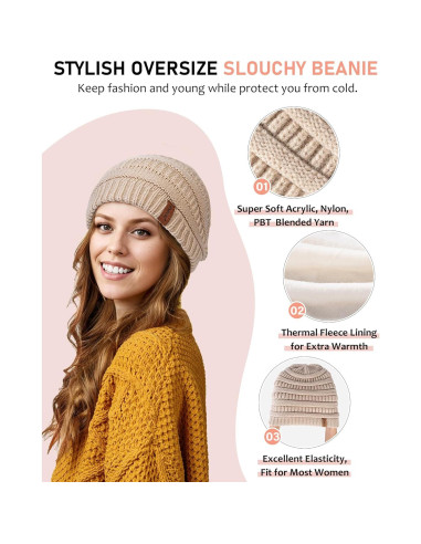 Conjunto de Invierno SENPUKI para Mujeres - Gorro, Bufanda, Guantes y Diadema